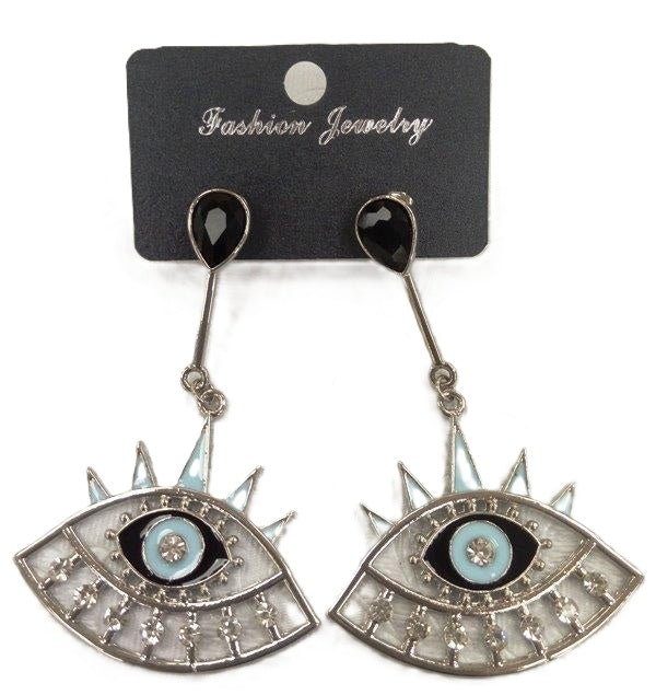 זוג עגילי עין תכלת מפוארות