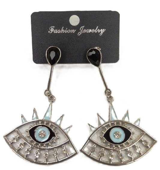 זוג עגילי עין תכלת מפוארות