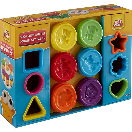 סט 6 בצקים צבעוניים עם שבלונות