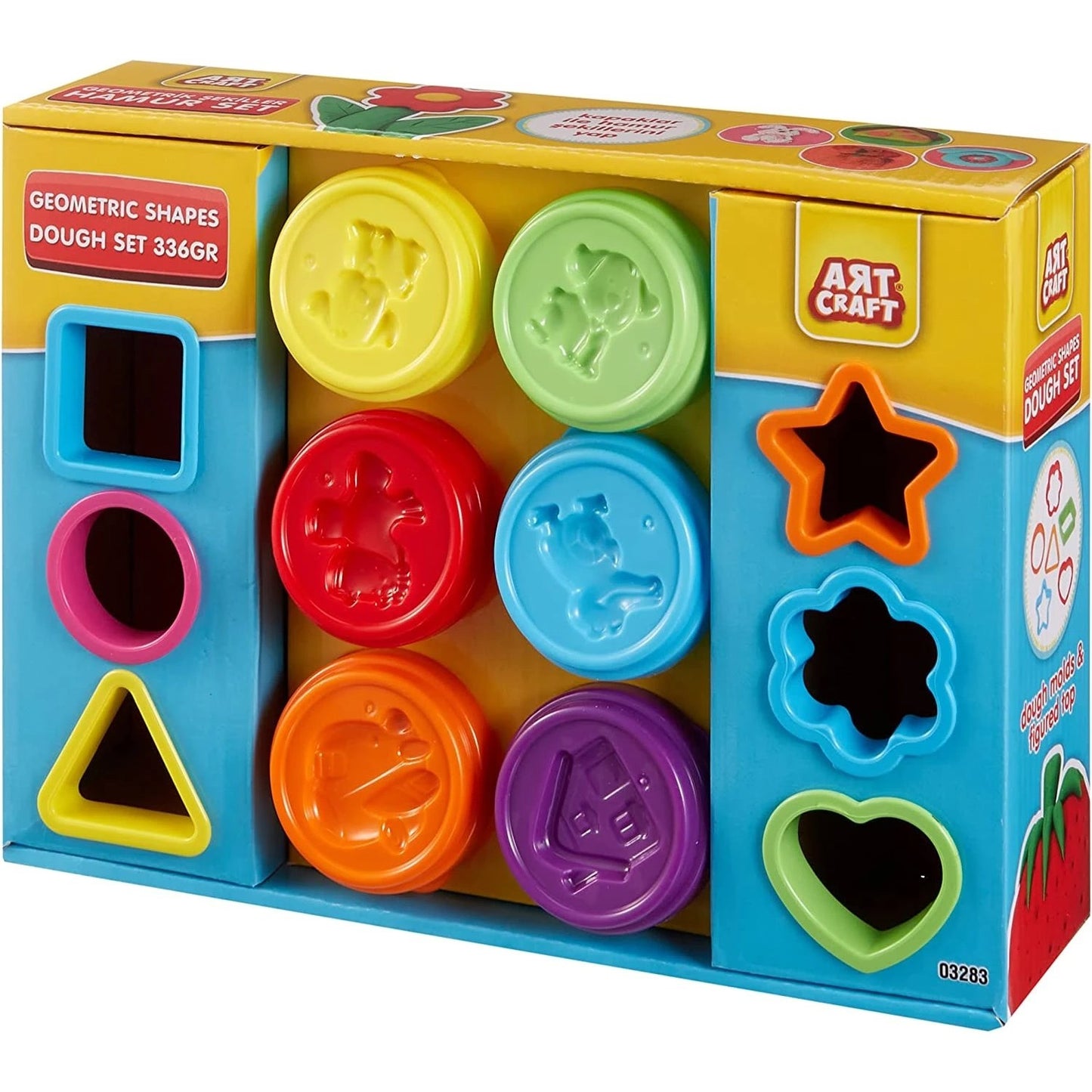 סט 6 בצקים צבעוניים עם שבלונות