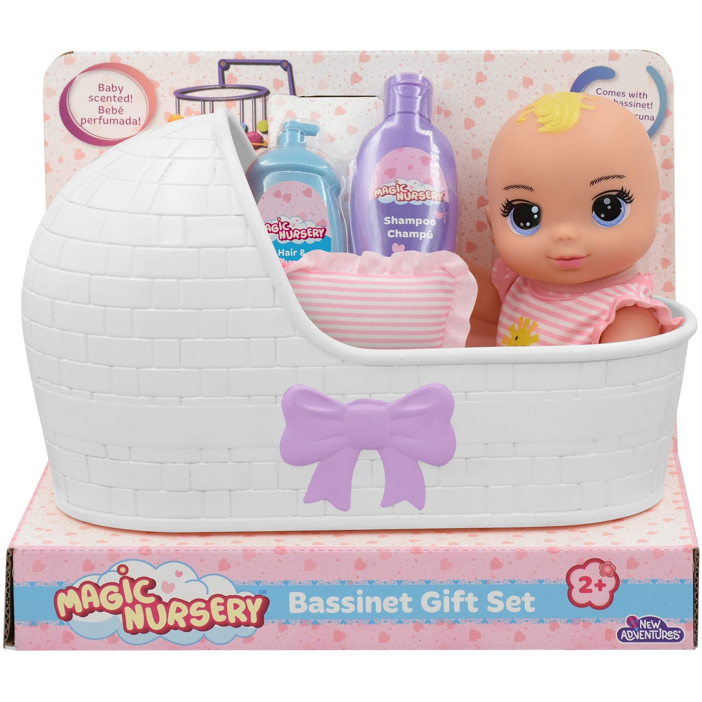 בובת תינוק 20 סמ עם עריסה ואביזרים