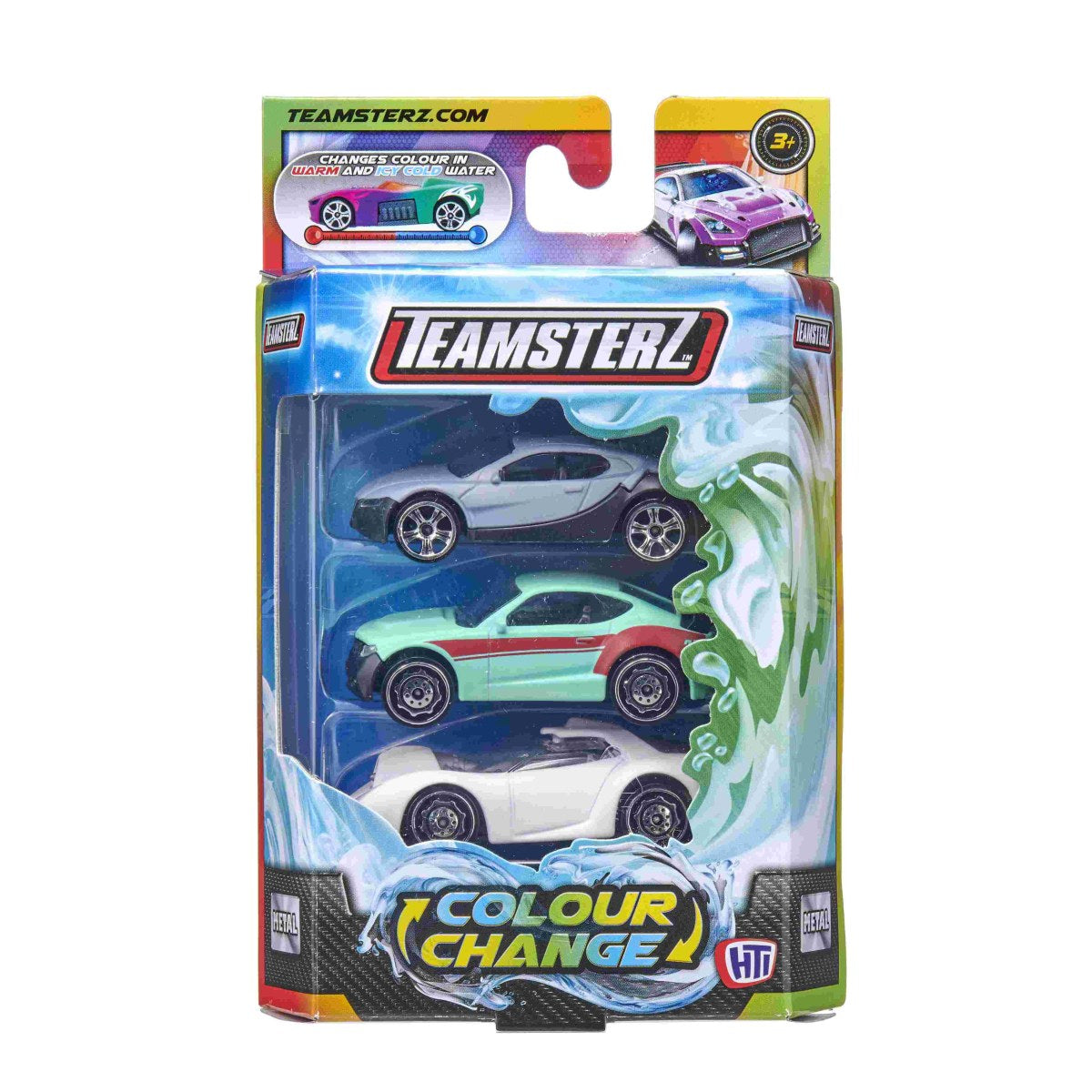 סט 3 מכוניות מירוץ משנות צבע