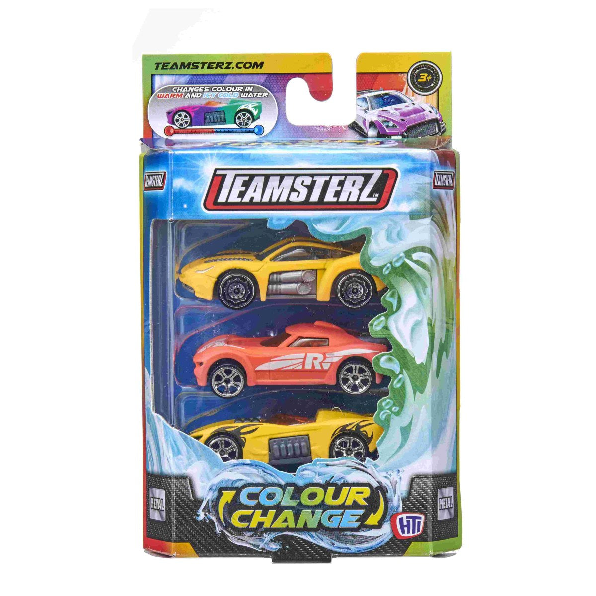 סט 3 מכוניות מירוץ משנות צבע