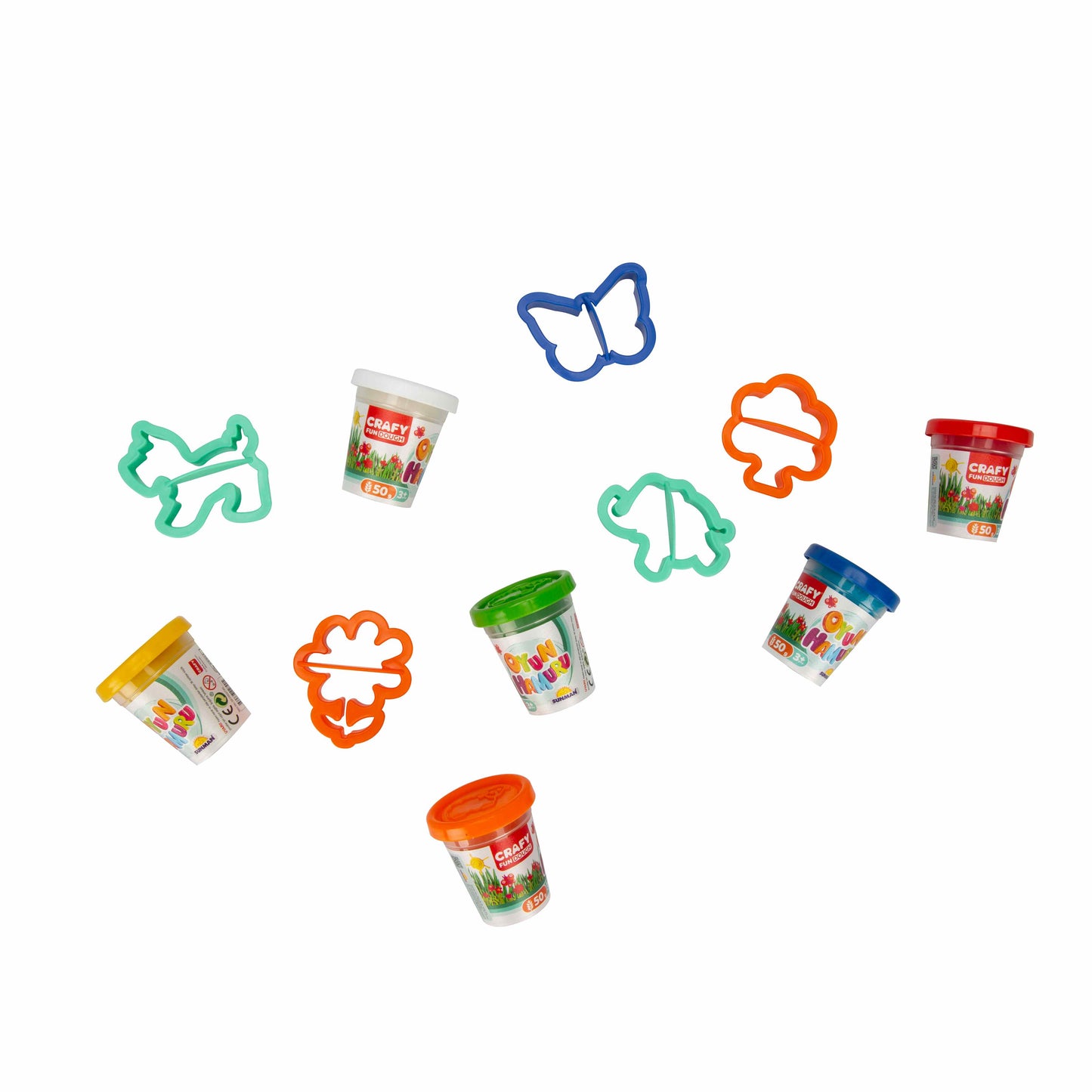 סט 6 בצקים בגליל ואביזרים 300 גרם