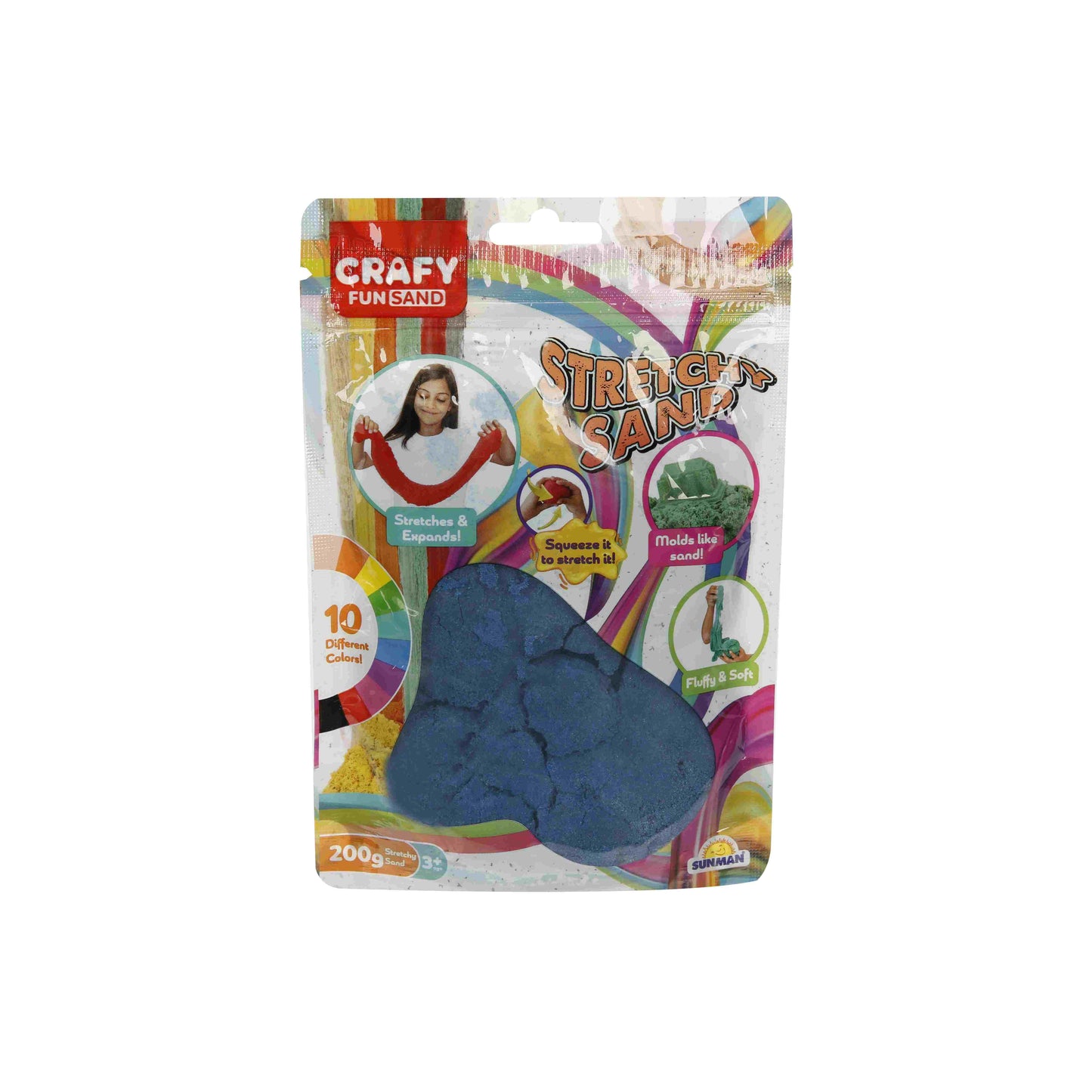 חול נמתח בשקית צבע כחול 200 גרם