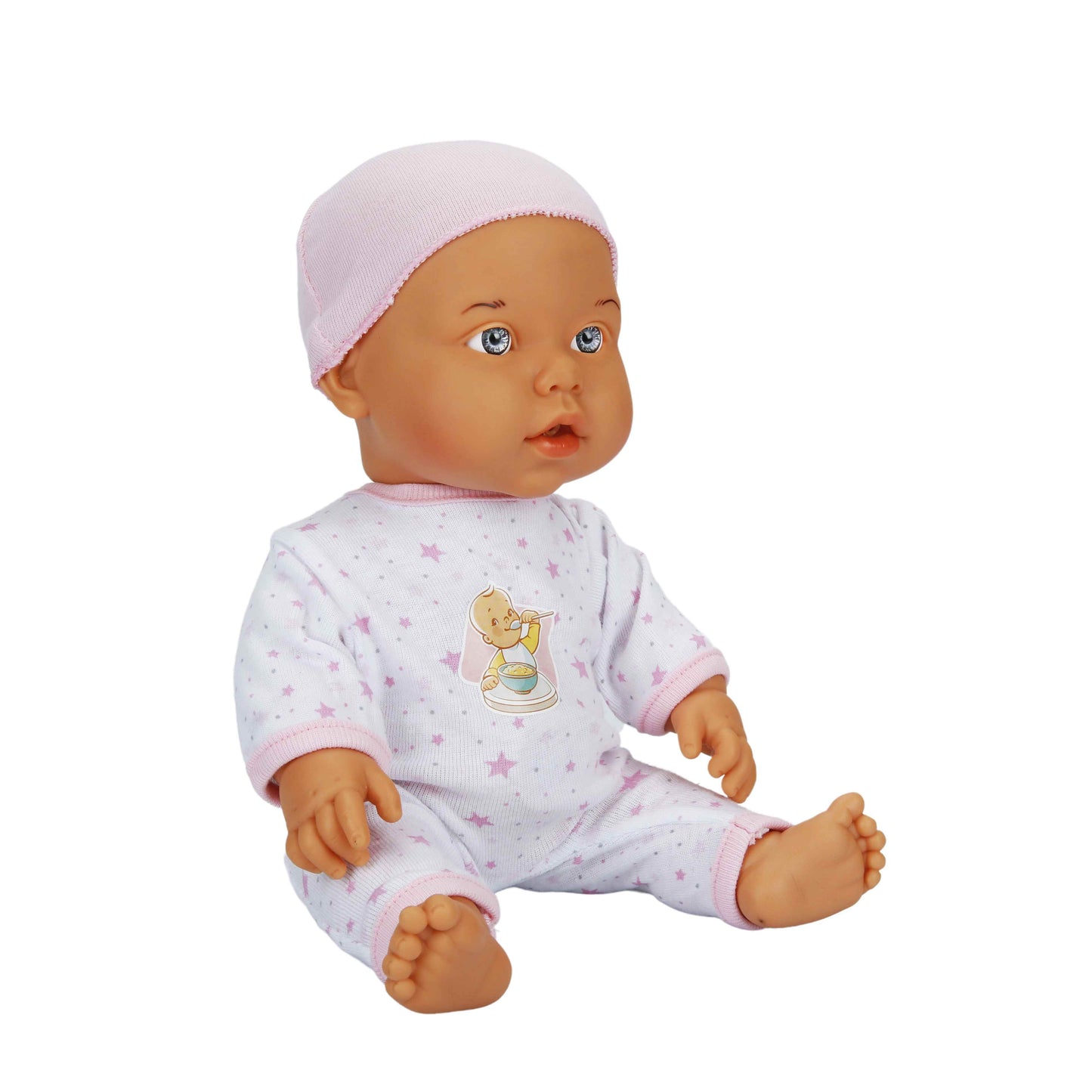 בובת תינוק 35 סמ טיפול והאכלה ורוד