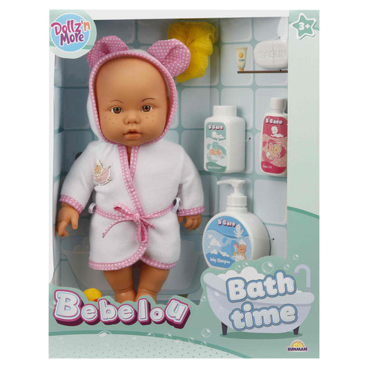 בובת תינוק 35 סמ זמן אמבטיה ורוד