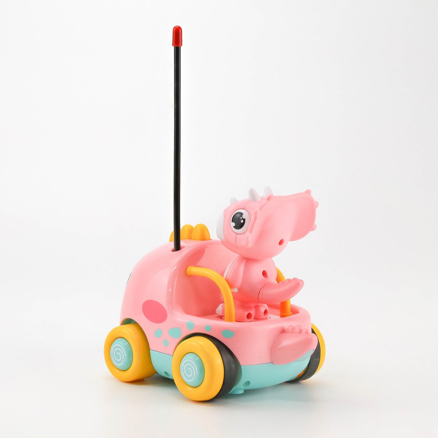 מכונית דינוזאור על שלט בצבע ורוד