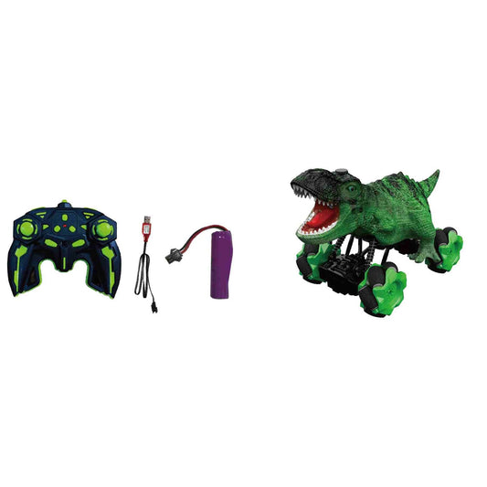 דינוזאור על שלט- אורות וצלילים - ירוק