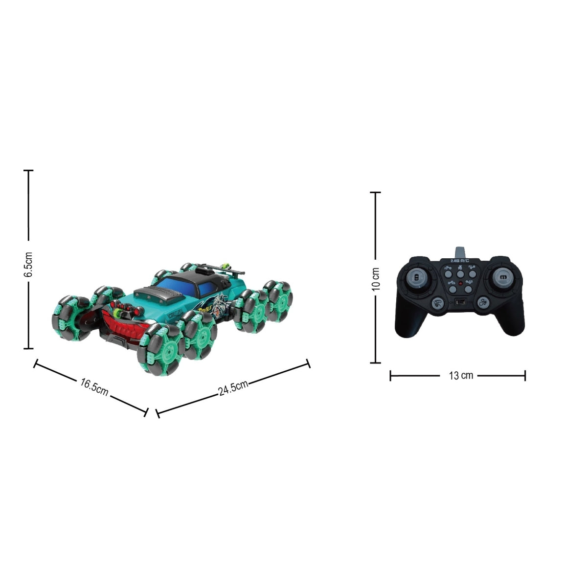 מכונית על שלט 8 גלגלים שיני כריש 1:18