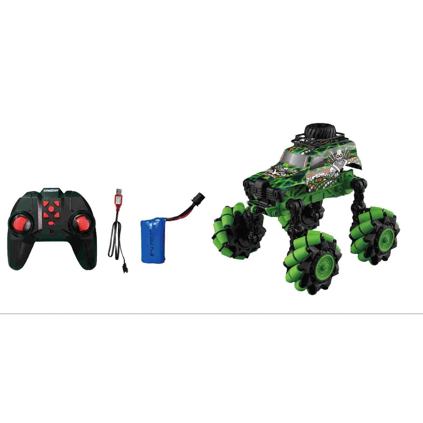 מכונית על שלט גלגלי דריפט 1:18 ירוק-שחור