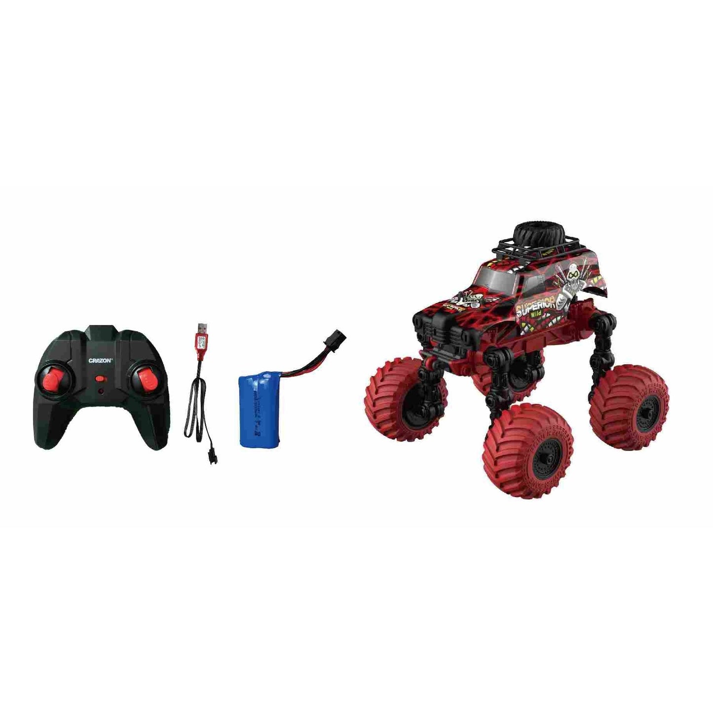 מכונית על שלט גלגלים מתקפלים 1:18 בצבע אדום