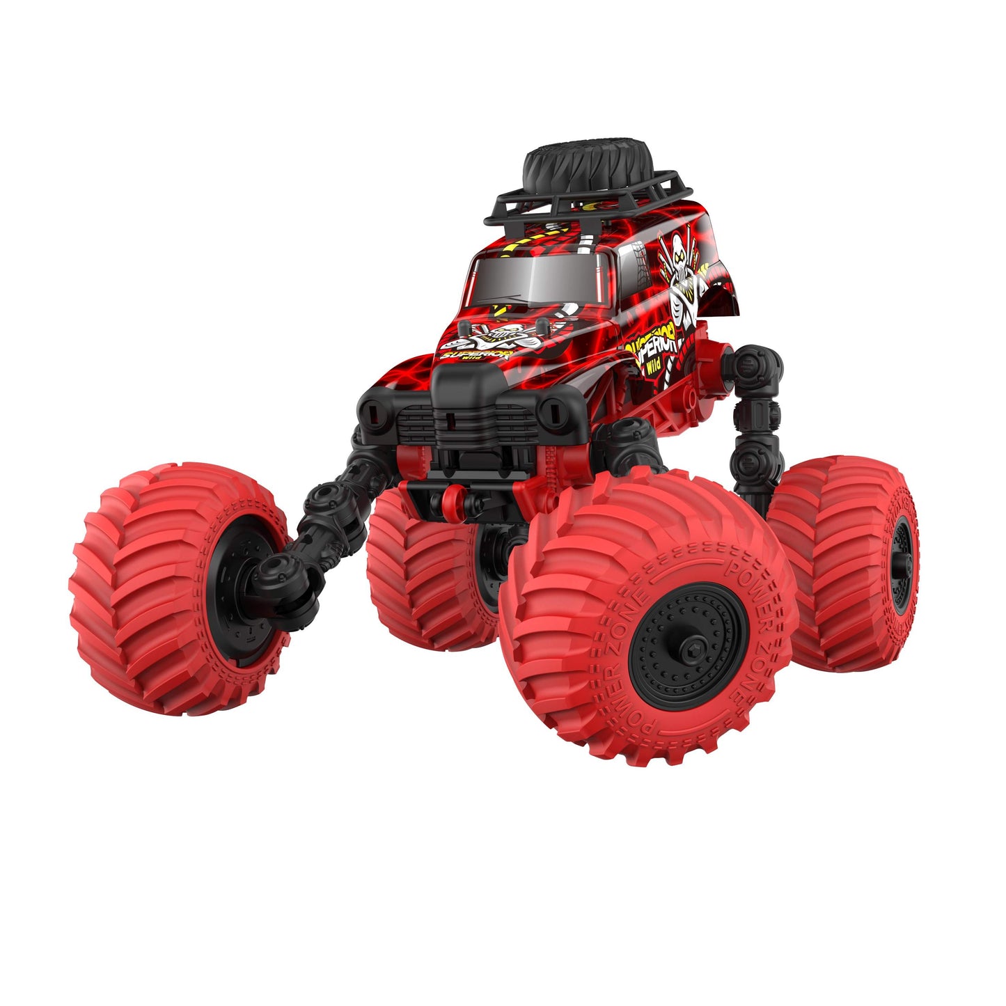 מכונית על שלט גלגלים מתקפלים 1:18 בצבע אדום