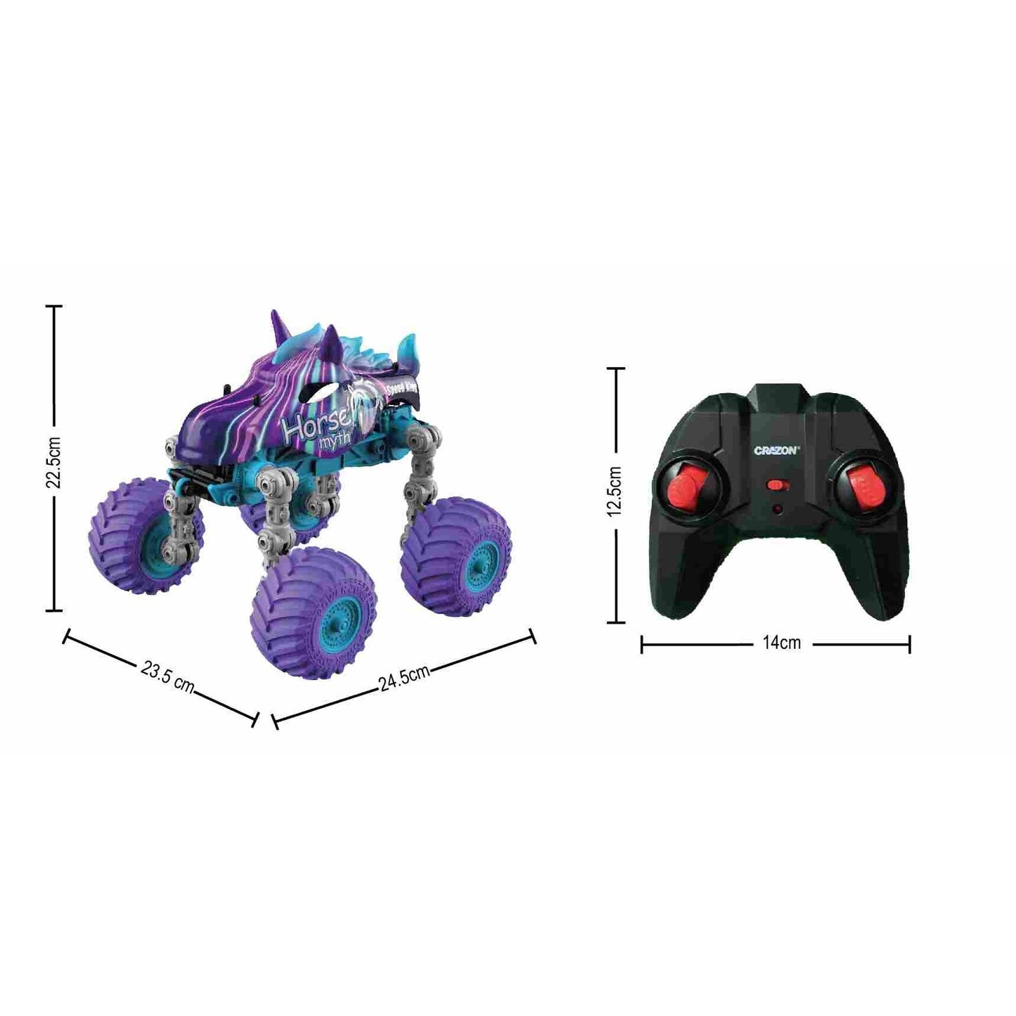 מכונית על שלט גלגלים מתקפלים 1:18 בצבע סגול