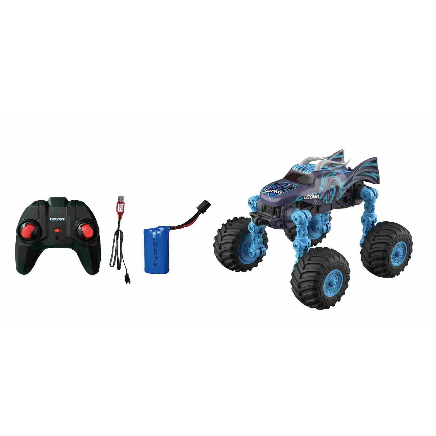 מכונית על שלט גלגלים מתקפלים 1:18 בצבע כחול