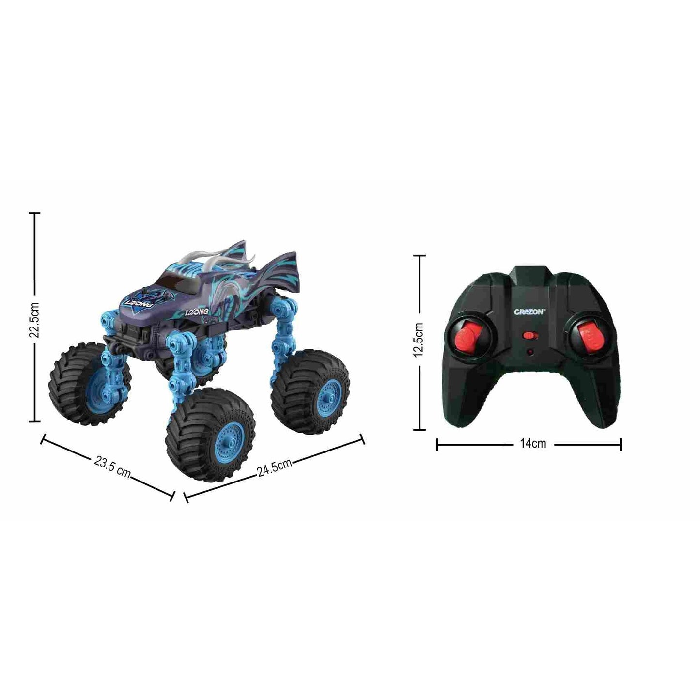 מכונית על שלט גלגלים מתקפלים 1:18 בצבע כחול