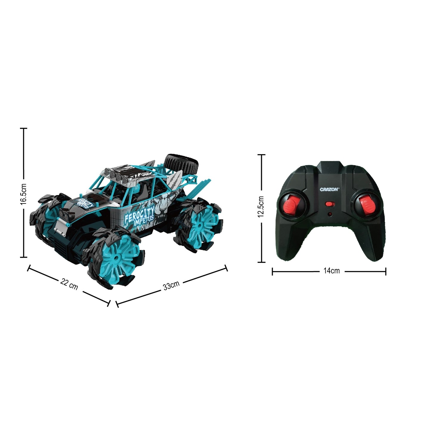 מכונית על שלט דריפט היי ספיד בצבע כחול 1:16