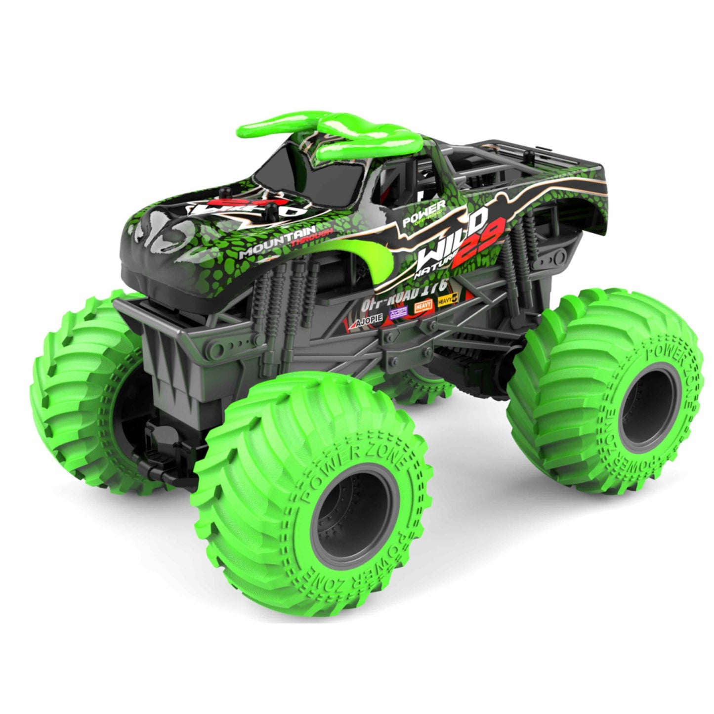 רכב שטח על שלט גלגלים גדולים 1:18 ירוק