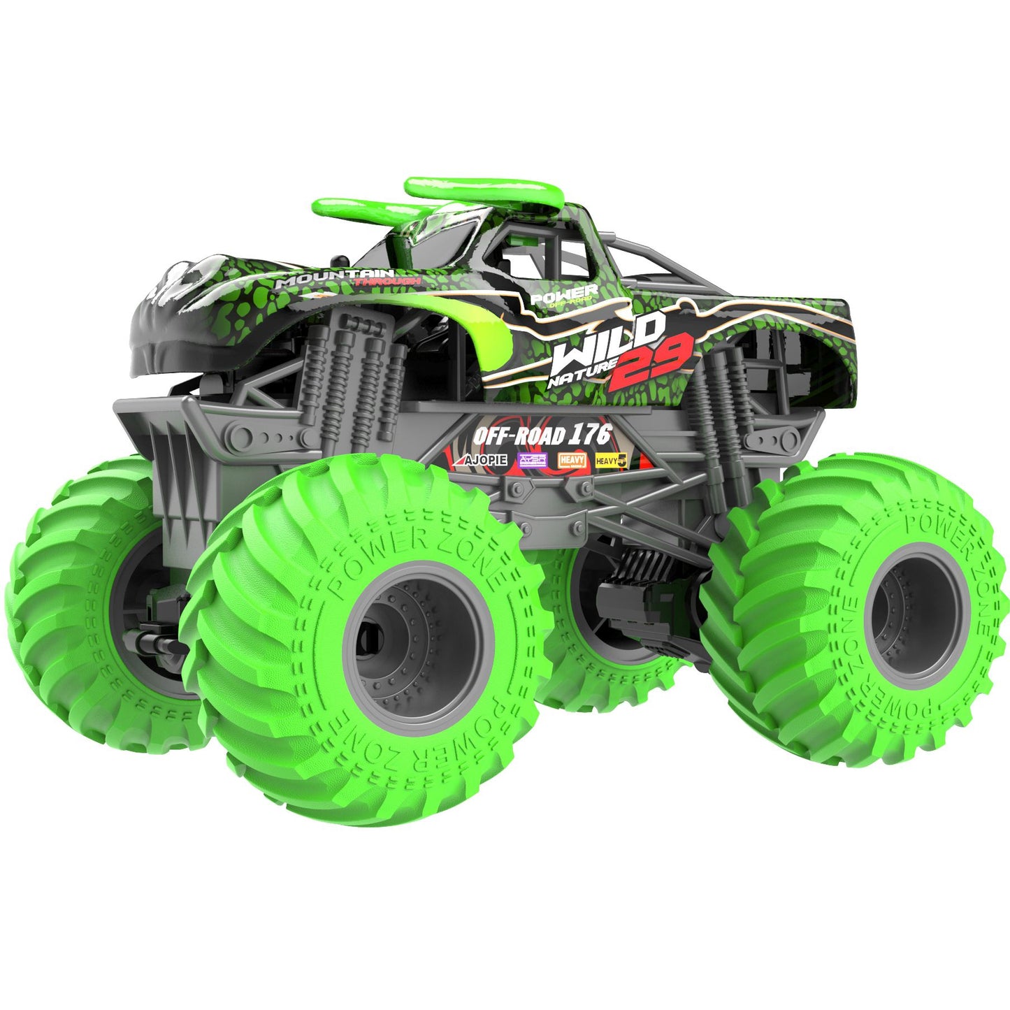 רכב שטח על שלט גלגלים גדולים 1:18 ירוק