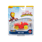 Spidey in Iron Man's Car
