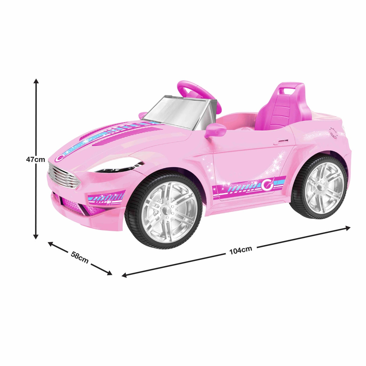 מכונית קבריולט ורודה ממונע 6 וולט