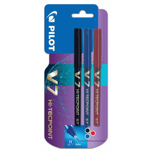 עט טכנופוינט 7-V מארז שלישיה - שחור-כחול-אדום