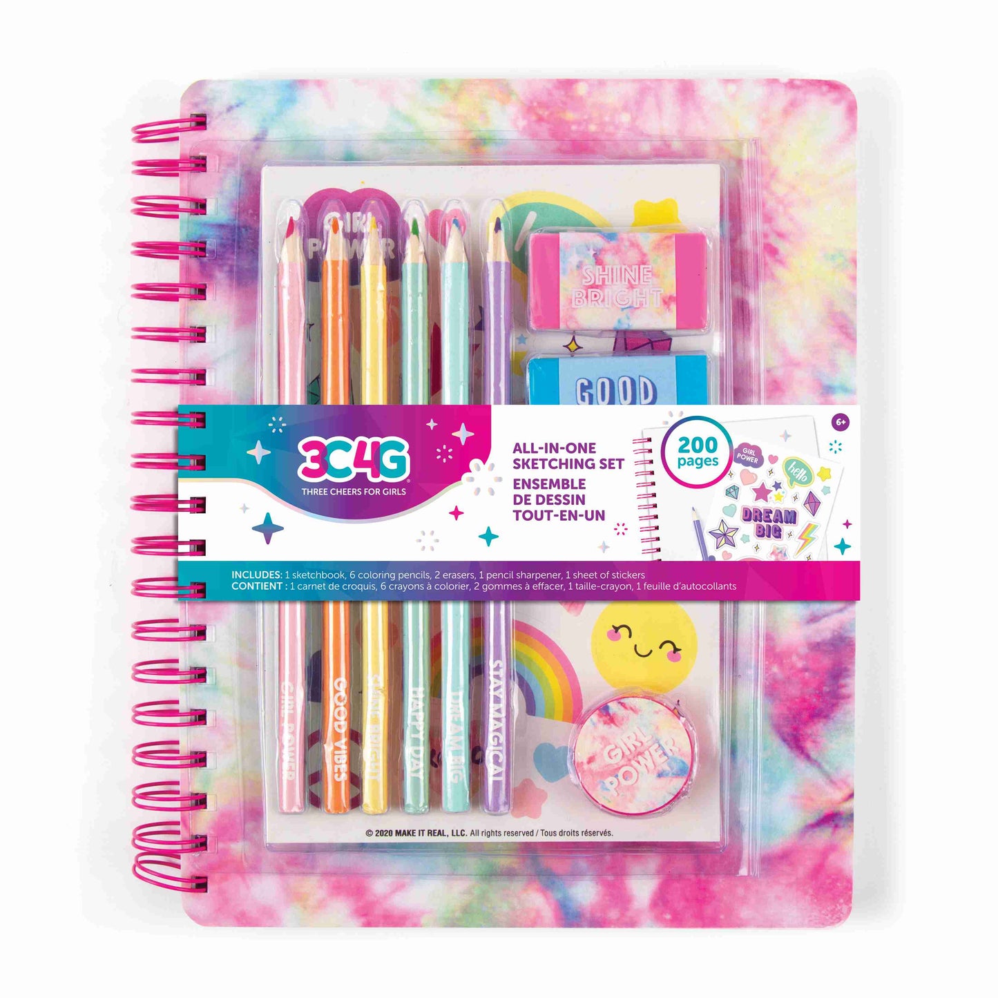 מחברת שרטוט וסקיצות 200 עמודים עם צבעים ומדבקות