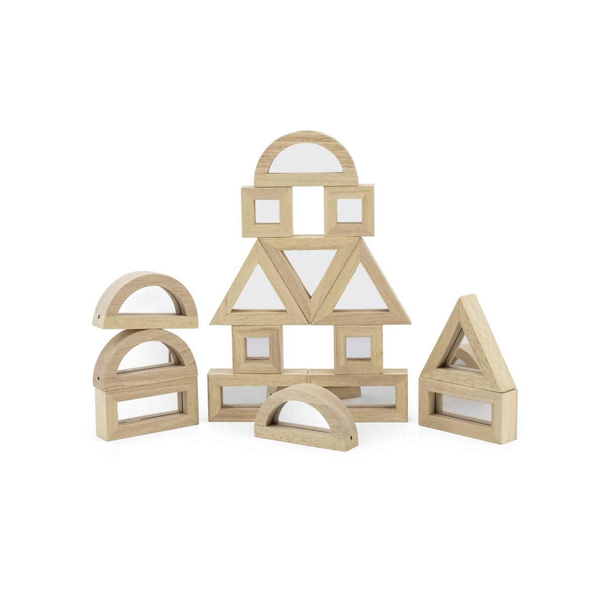 ערכת לבנים עם מראה צעצועי עץ VIGA