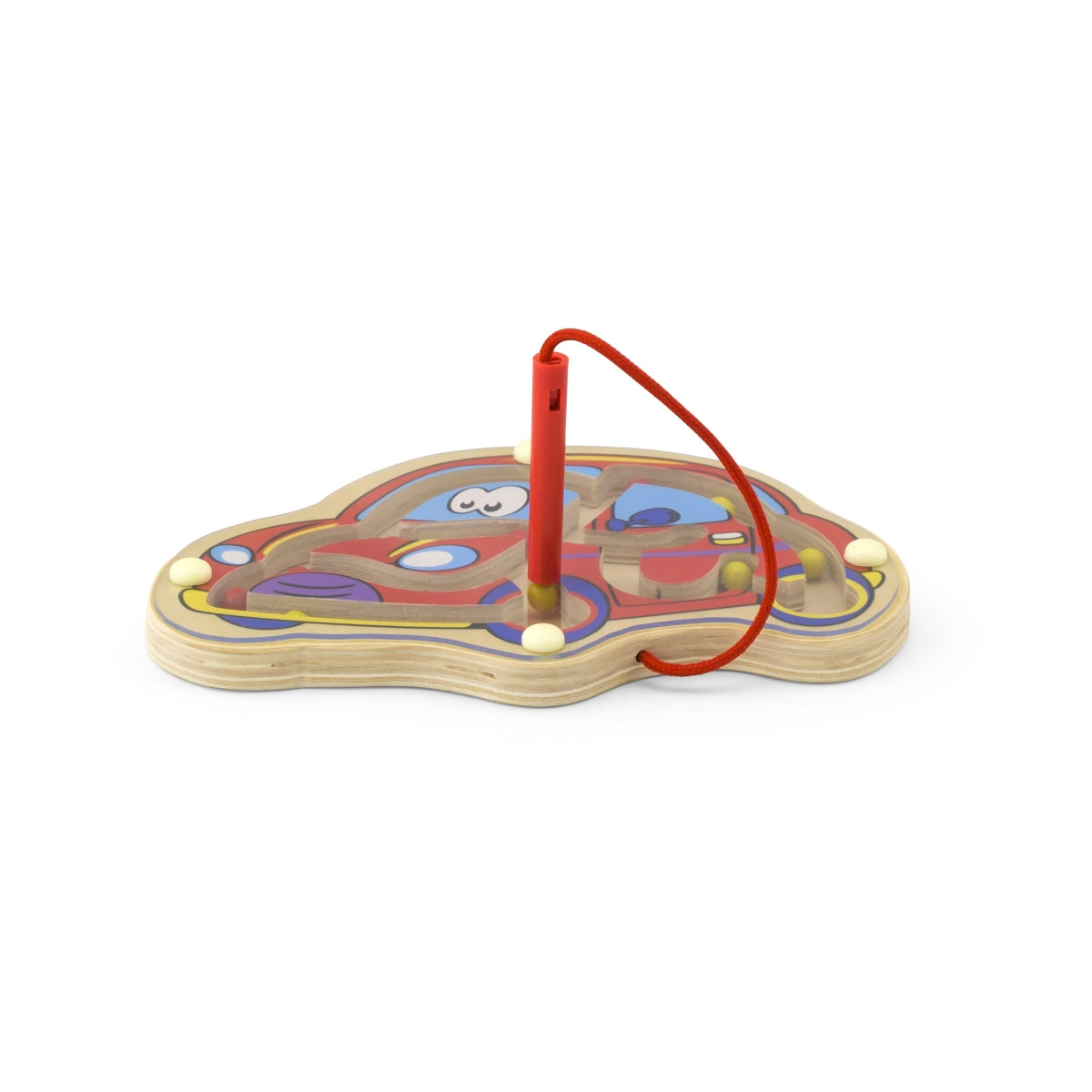 מבוך כדורים מגנטים בצורת רכב צעצועי עץ VIGA