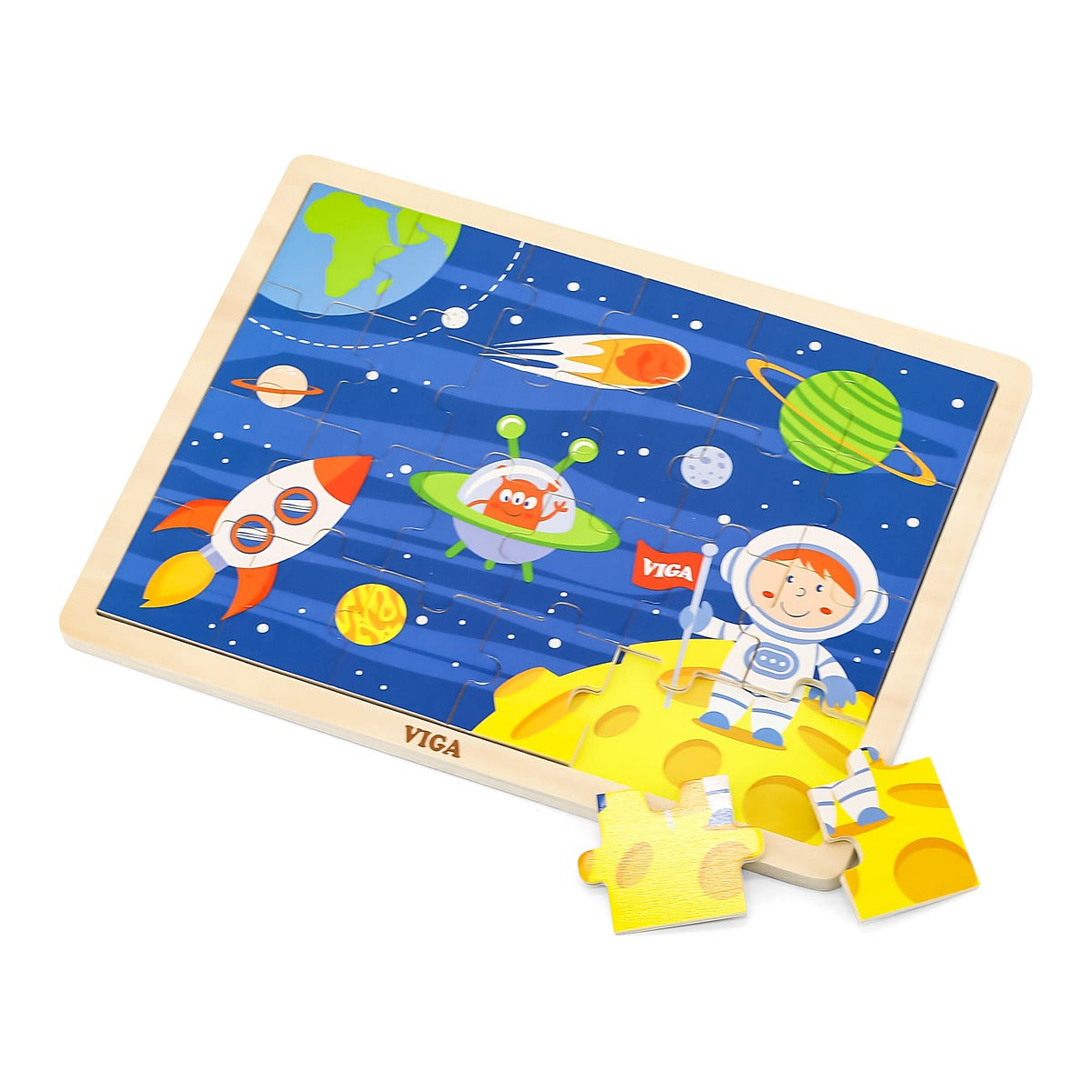 פאזל 24 חלקים חלל צעצועי עץ VIGA