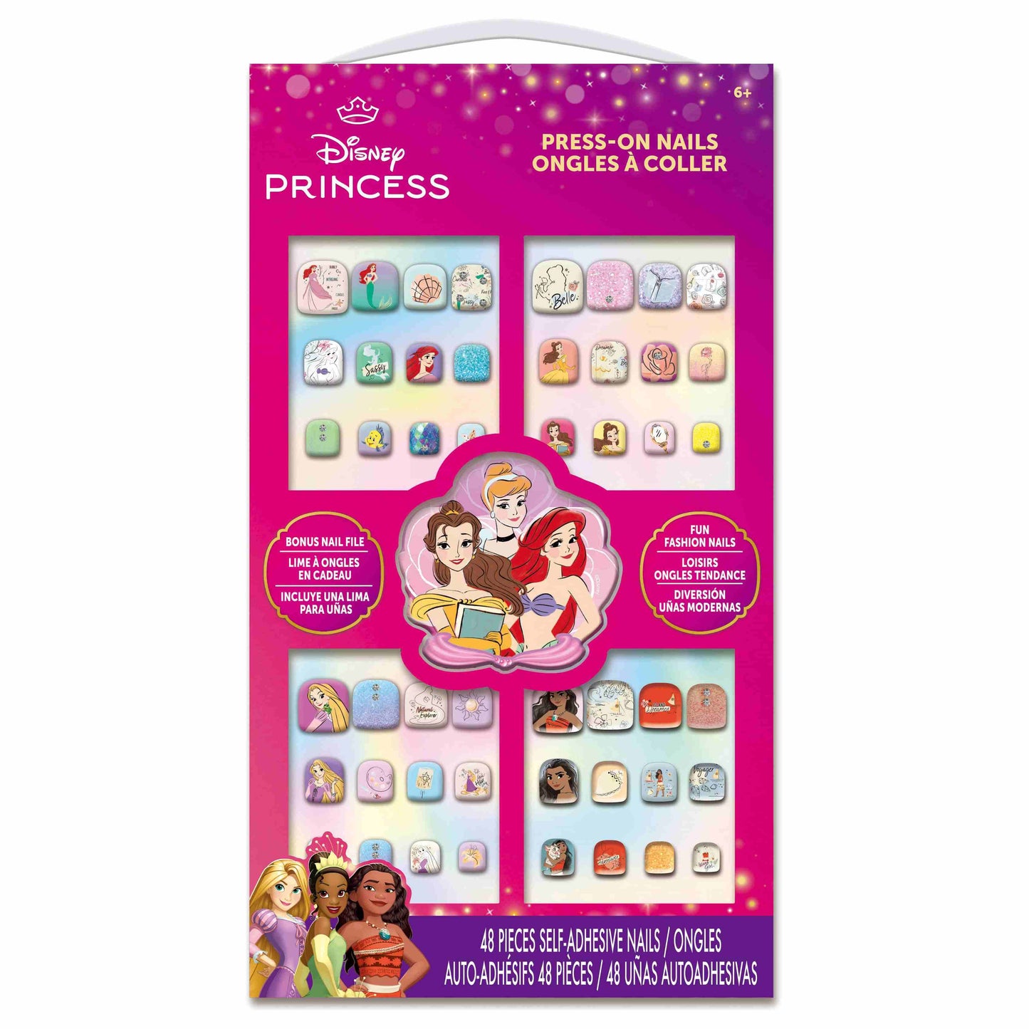 נסיכות דיסני מארז 48 ציפורניים להדבקה