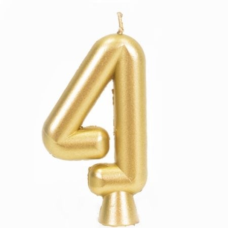 נר ספרה 4 זהב