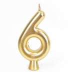 נר ספרה 6 זהב