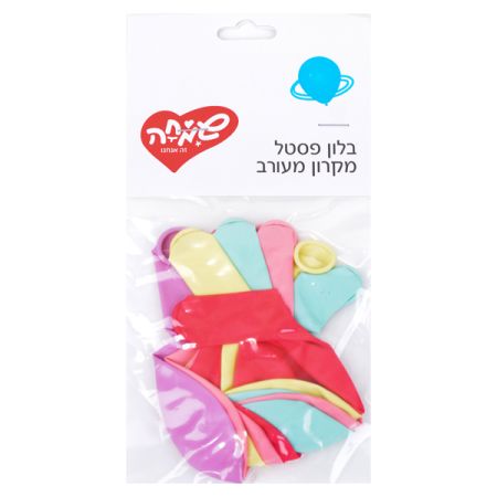 שקית 10 בלונים מקרון פסטל צבעים מיקס