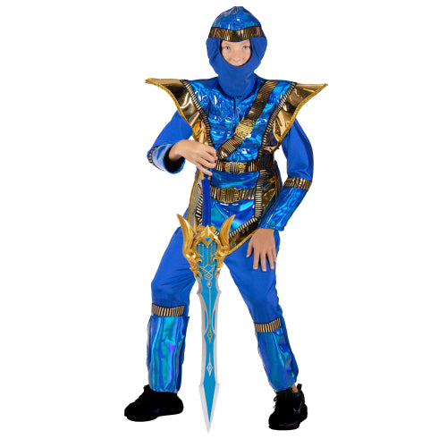 תחפושת נינגה קרבי כחול זהב מידה 12 שושי זוהר