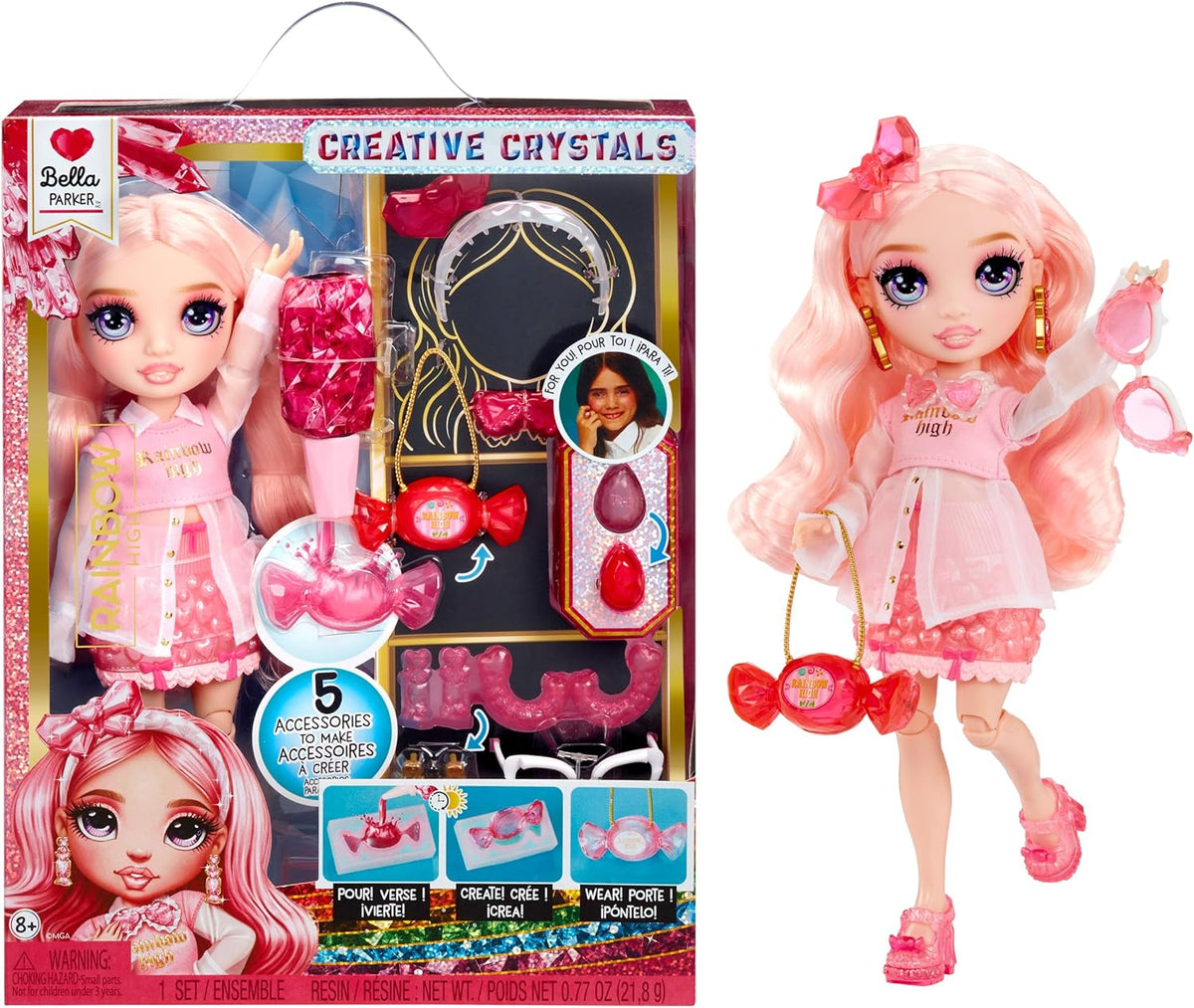 Rainbow High Studio Pink Doll with Crystal Accessories