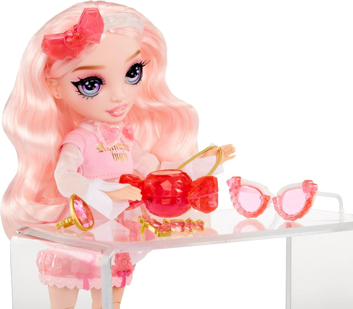 Rainbow High Studio Pink Doll with Crystal Accessories