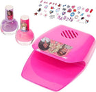 2 nail polishes and dryer set including Barbie decoration stickers