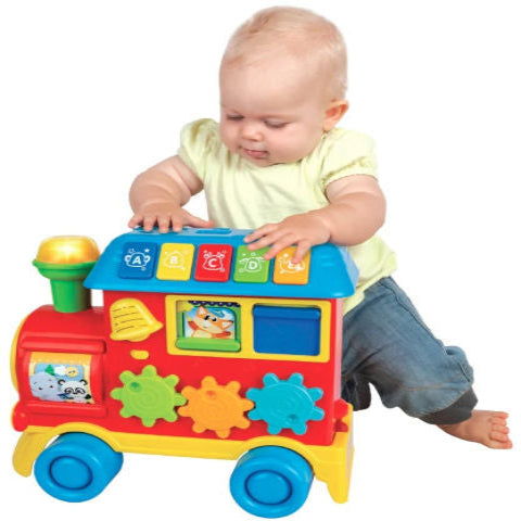 Toddler's educational ride-on train, Hebrew-speaking