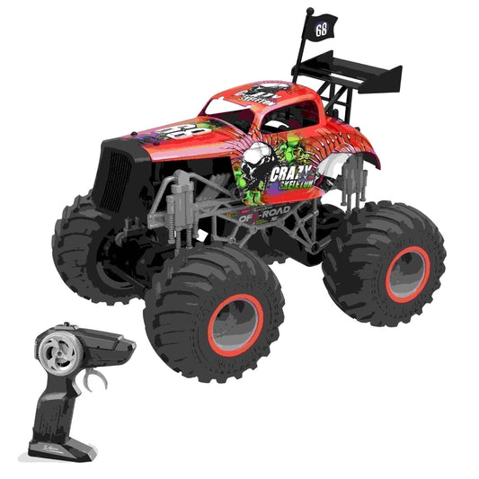 מכונית אדומה על שלט גלגלי שטח 1:16