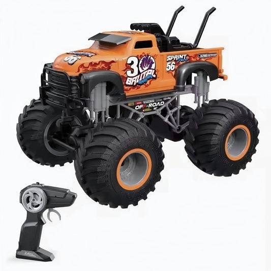 מכונית כתומה על שלט גלגלי שטח 1:16