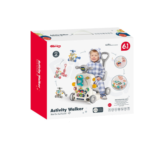 הליכון דחיפה כחול 3 ב-1 ומרכז פעילות