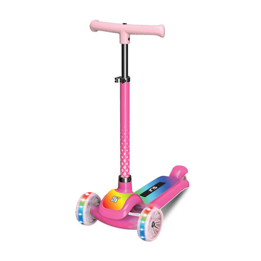 קורקינט 3 גלגלים ורוד עם אורות