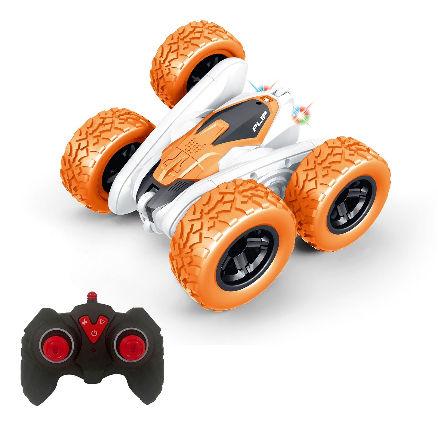 מכונית פעלולים אדומה עם שלט רחוק