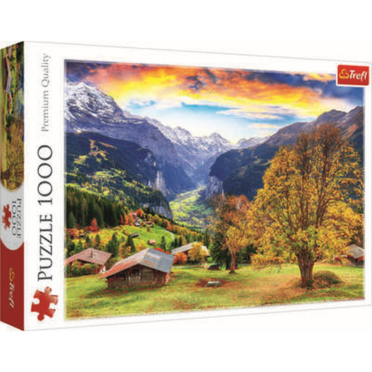 פאזל 1000 חלקים כפר אלפיני ציורי