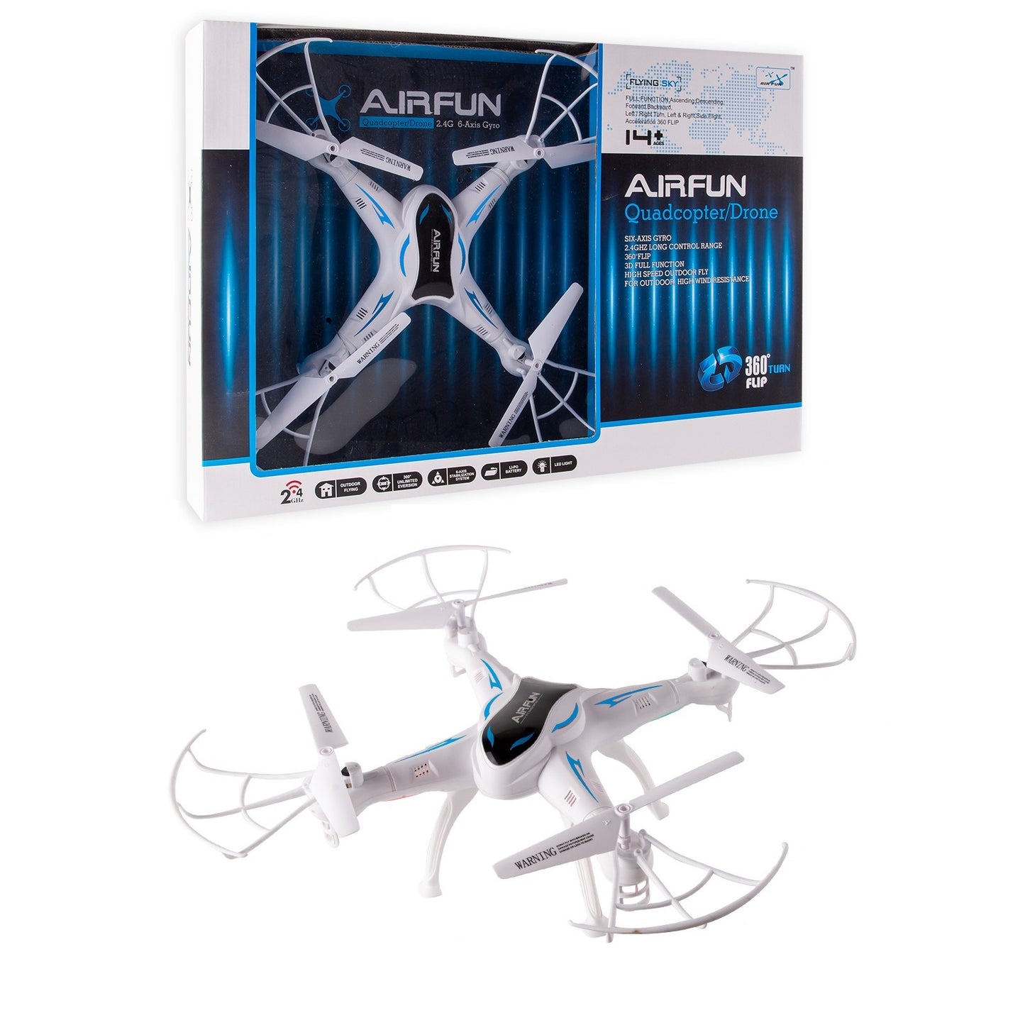 רחפן פעלולים גיירו לבן עם שלט רחוק