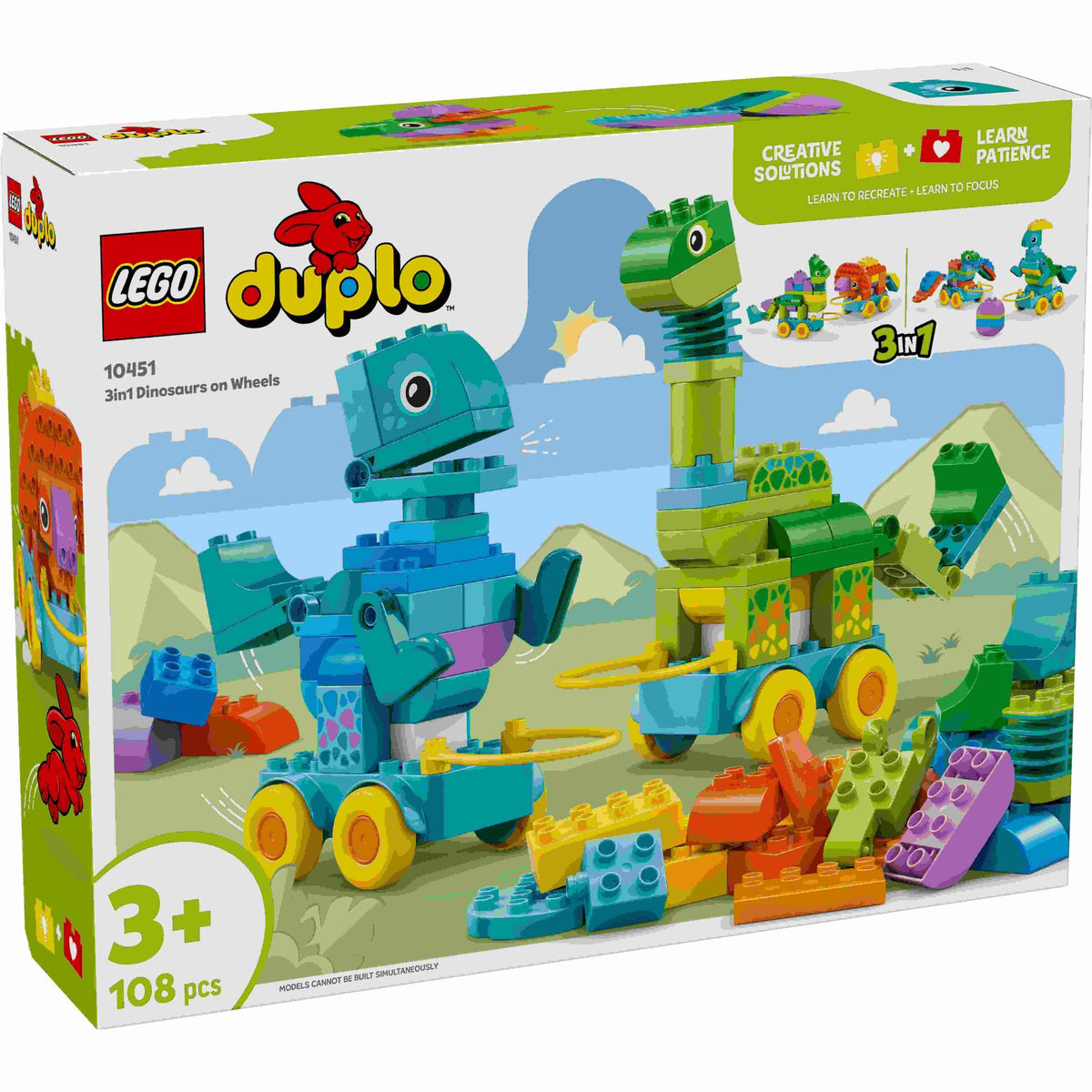 לגו דופלו 3 ב-1 דינוזאורים על גלגלים 104