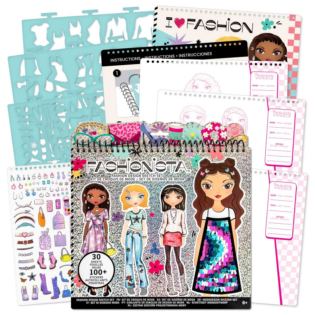 Large Sketchbook with Stickers for Fashion Design