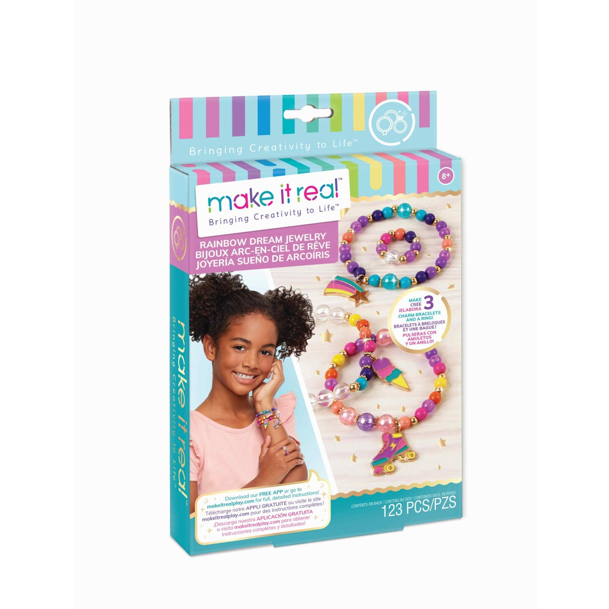 ערכת יצירה תכשיטים בצבעי הקשת - 123 חלקים