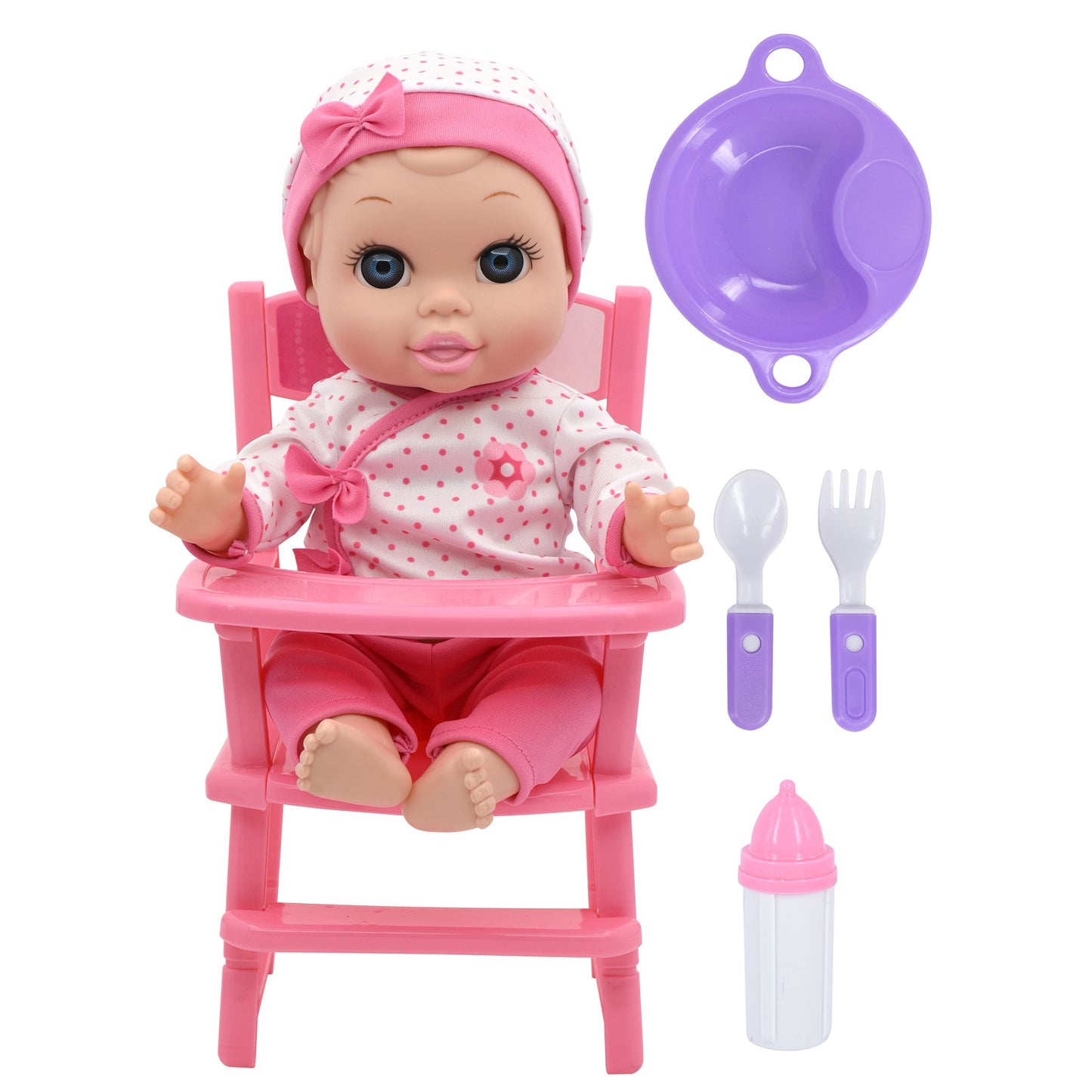 בובת תינוק 30 סמ משמיעה קולות עם מושב האכלה